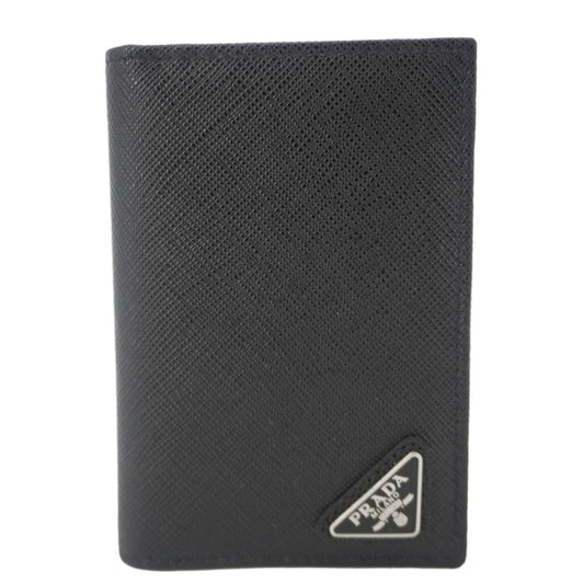 PRADA Saffiano Leather Card Holder Wallet Black