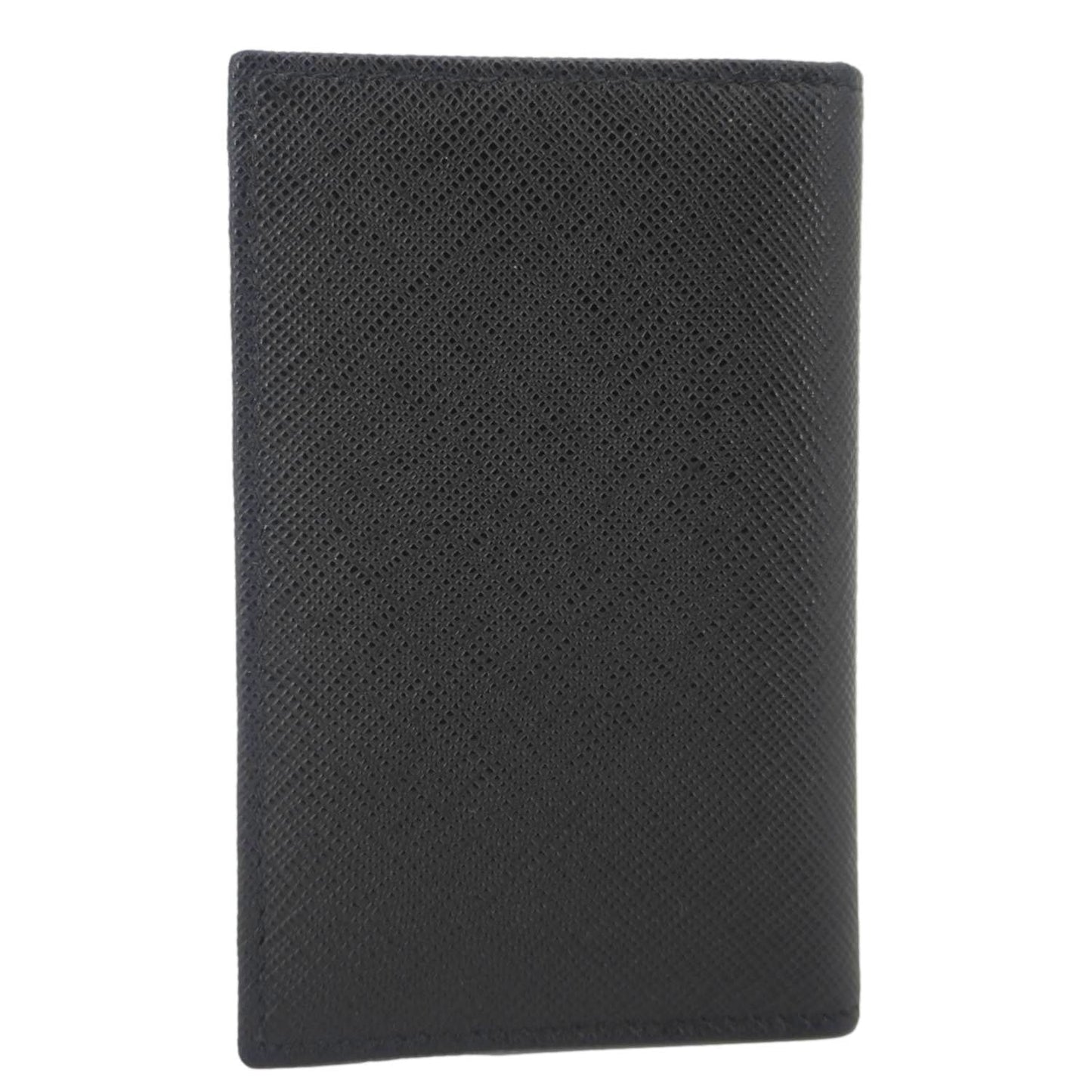 PRADA Saffiano Leather Card Holder Wallet Black