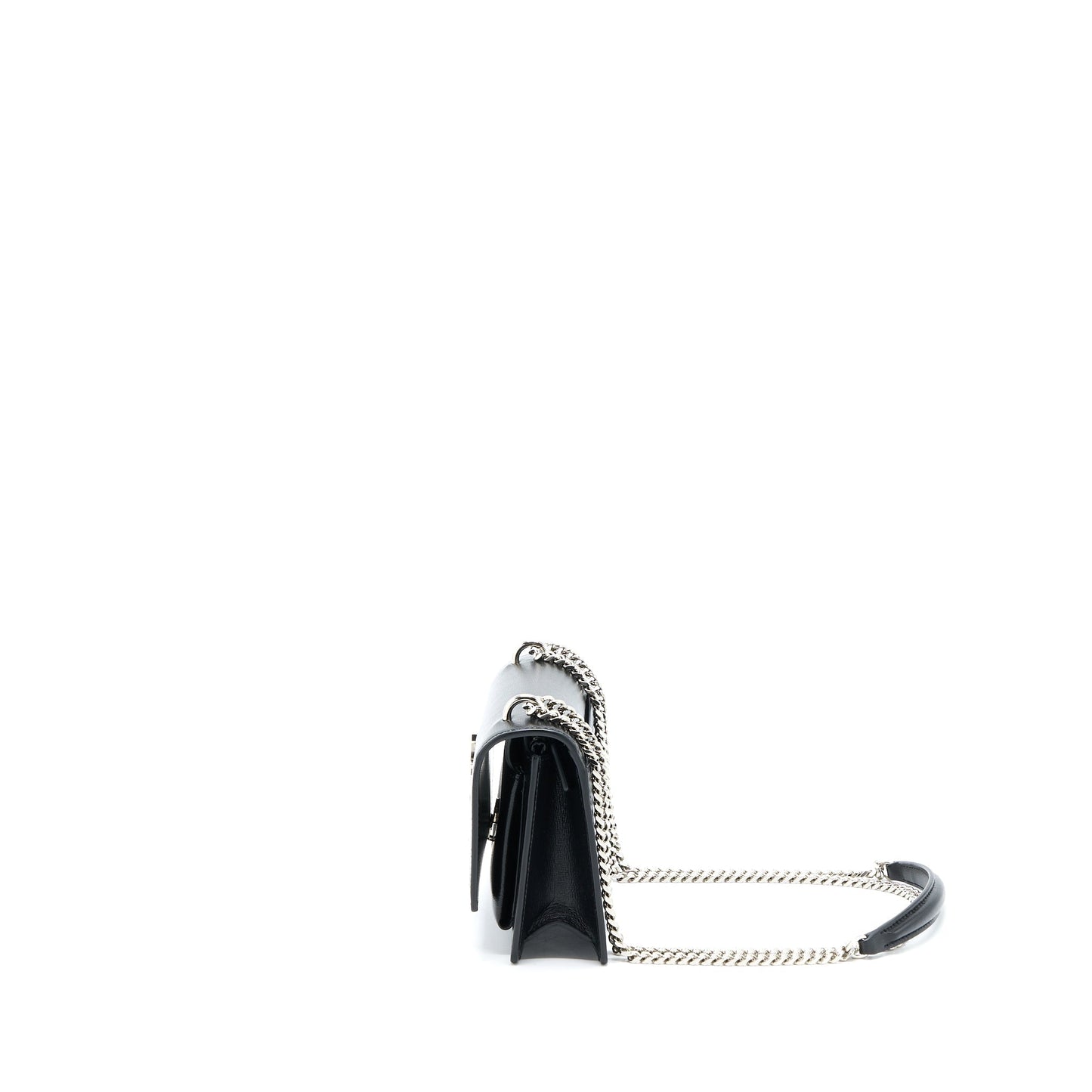 Saint Laurent Sunset Chain Wallet Smooth Calfskin Black