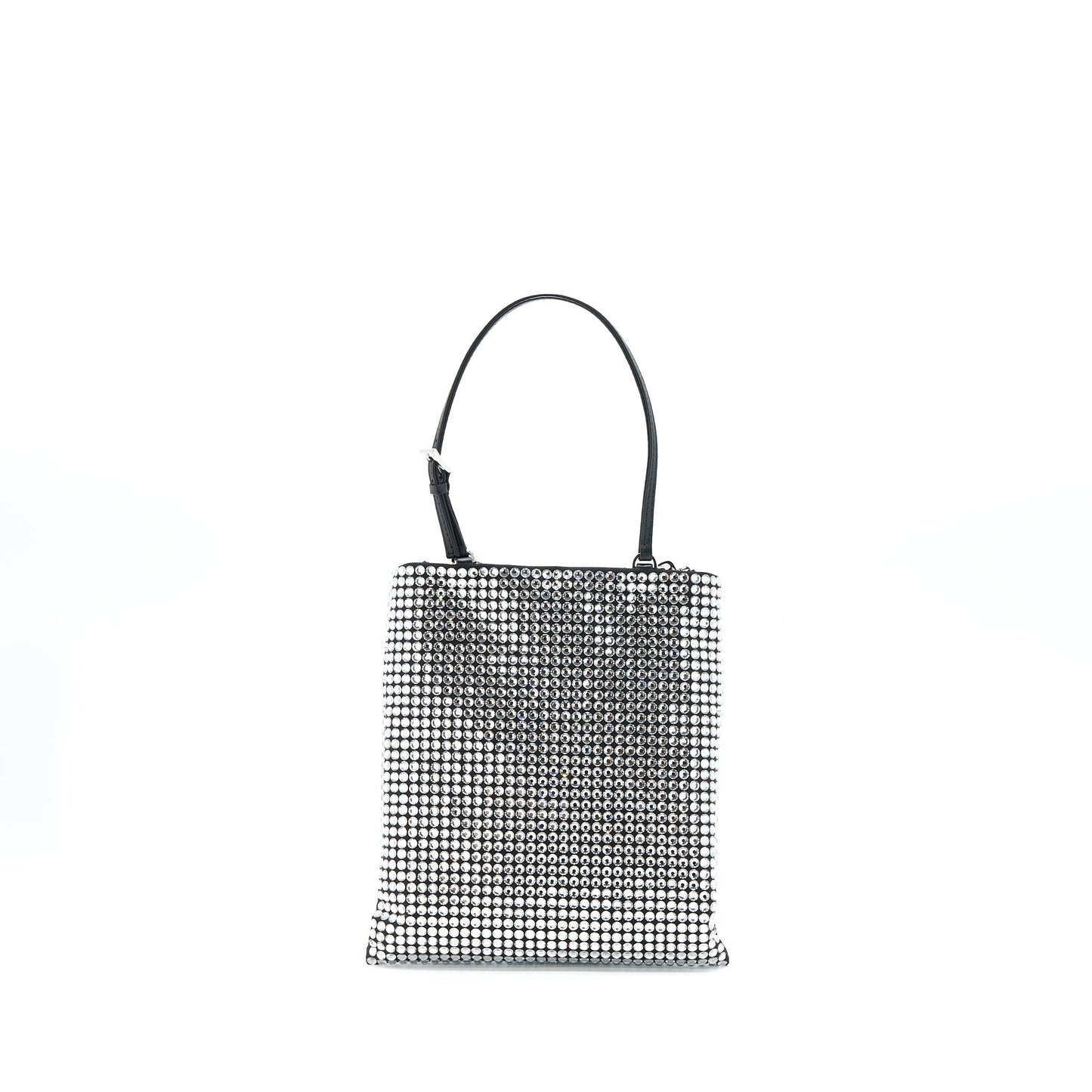 Prada Crystal Satin Handbag With Crystal Black