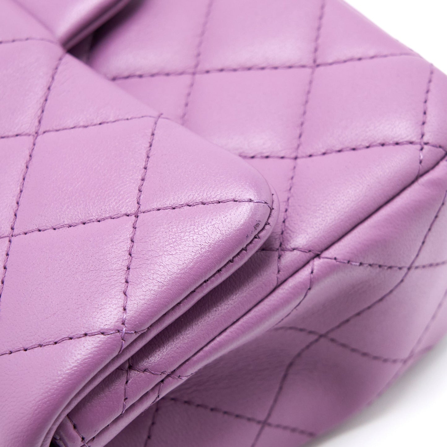 Chanel Mini Rectangular Flap Bag Lambskin Purple