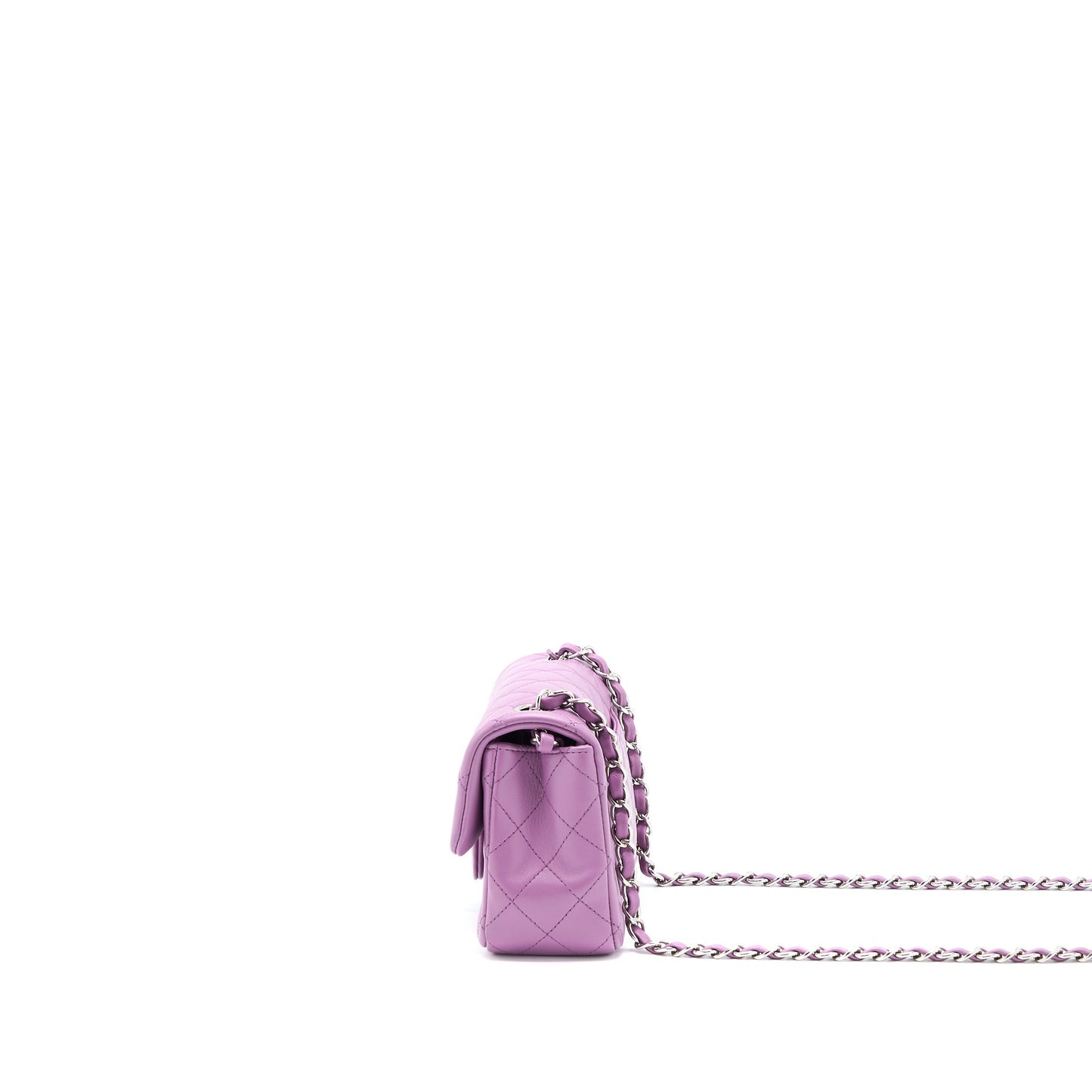 Chanel Mini Rectangular Flap Bag Lambskin Purple