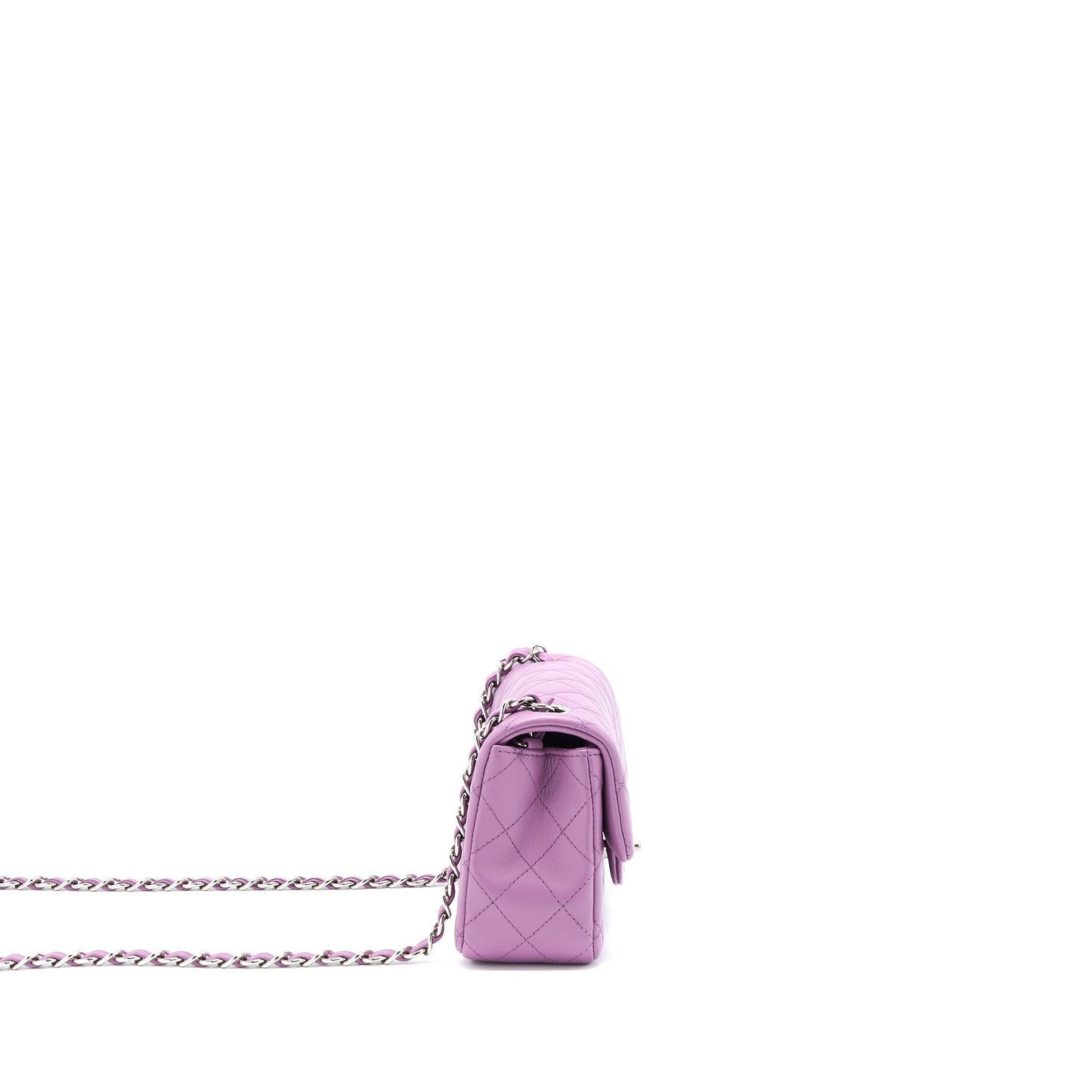 Chanel Mini Rectangular Flap Bag Lambskin Purple