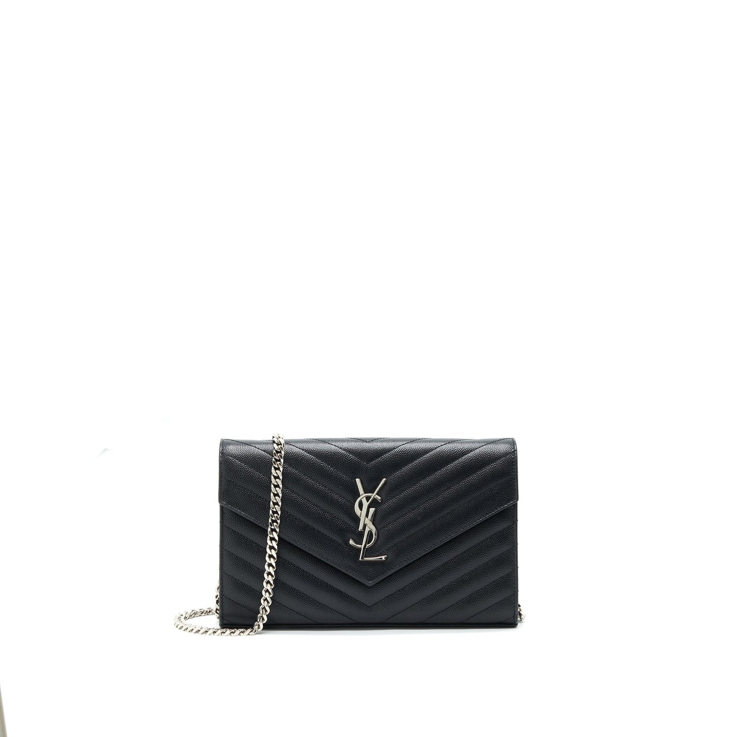 Saint Laurent Envelope Chain Wallet Black with
