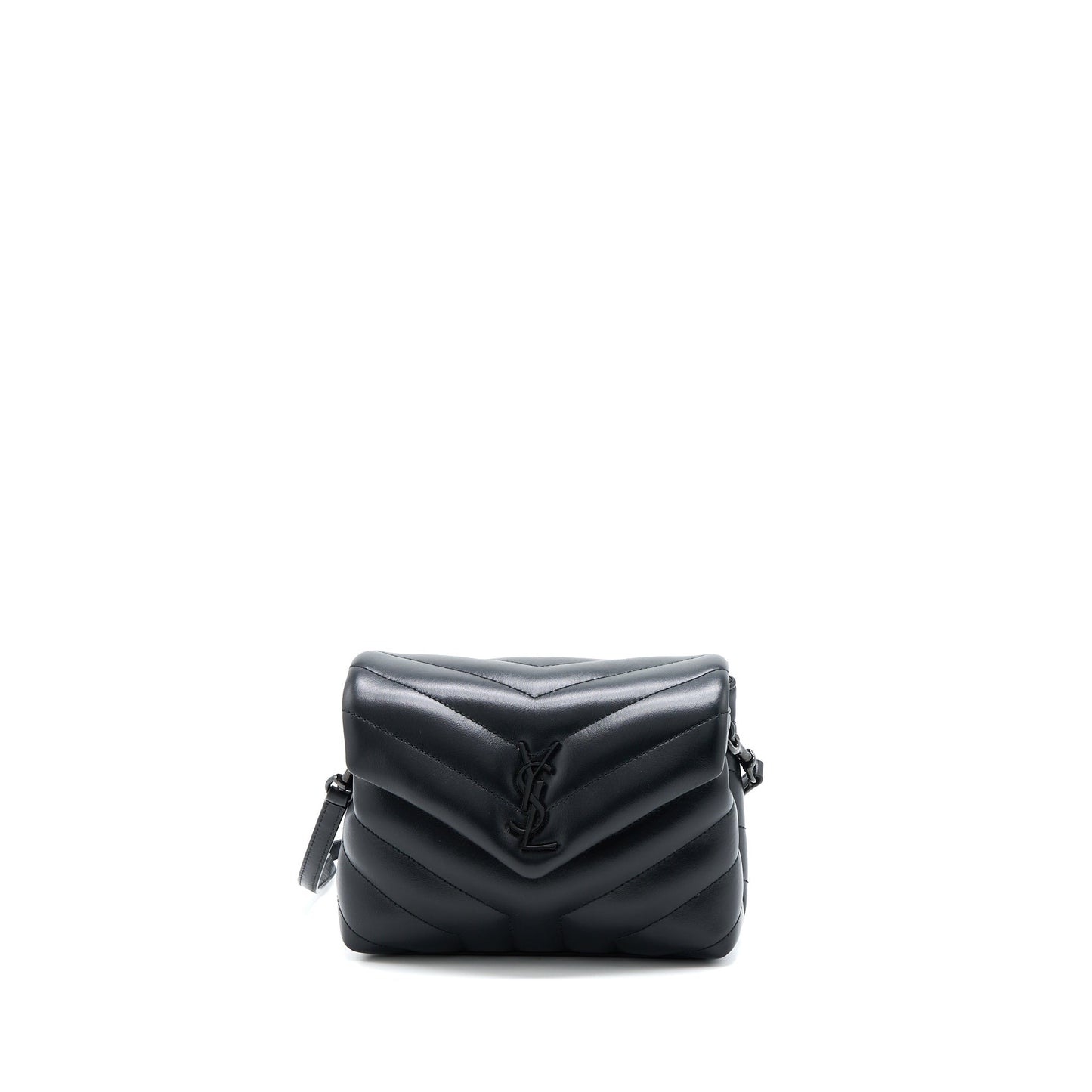 Saint Laurent Loulou Toy Strap Purse Calfskin Black With Black Hardware