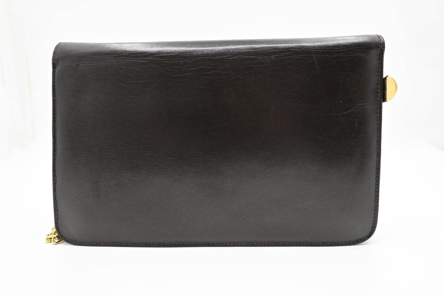 Celine Chain Shoulder Bag in Brown Leather