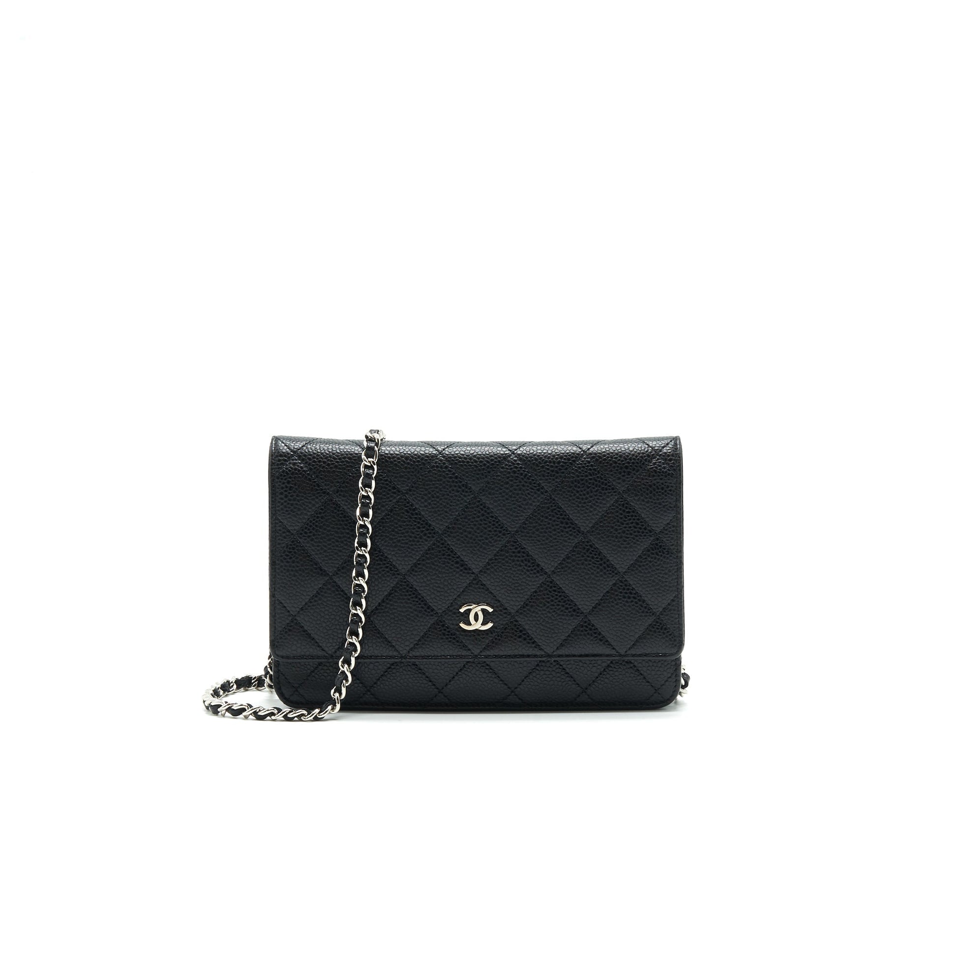 Chanel Caviar Wallet on Chain Black SHW Crossbody