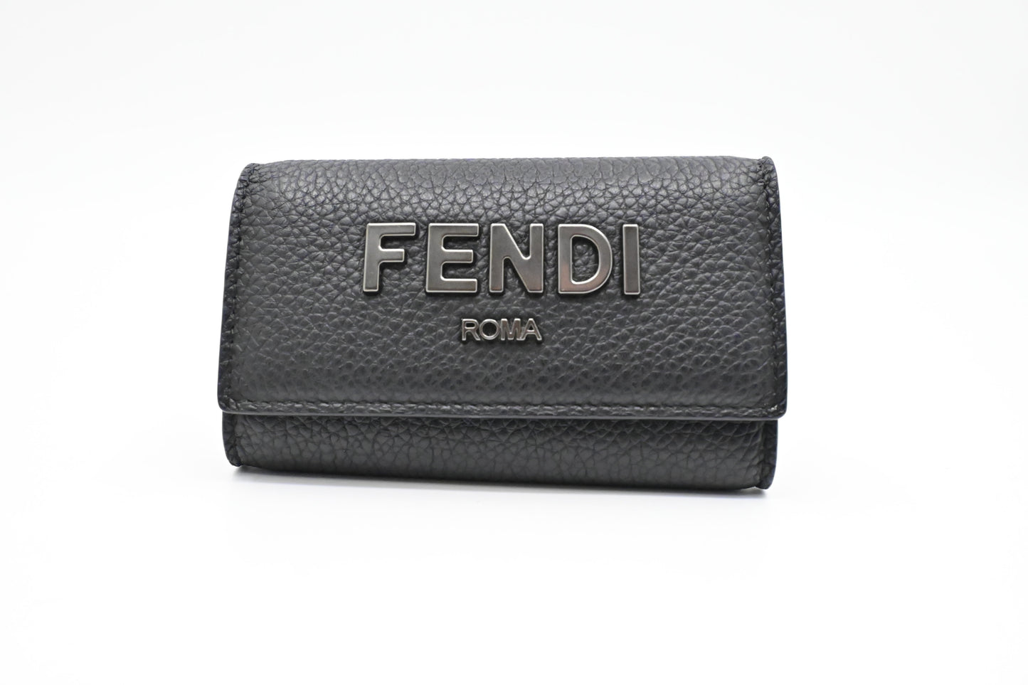 Fendi 6 Key Case in Black Leather