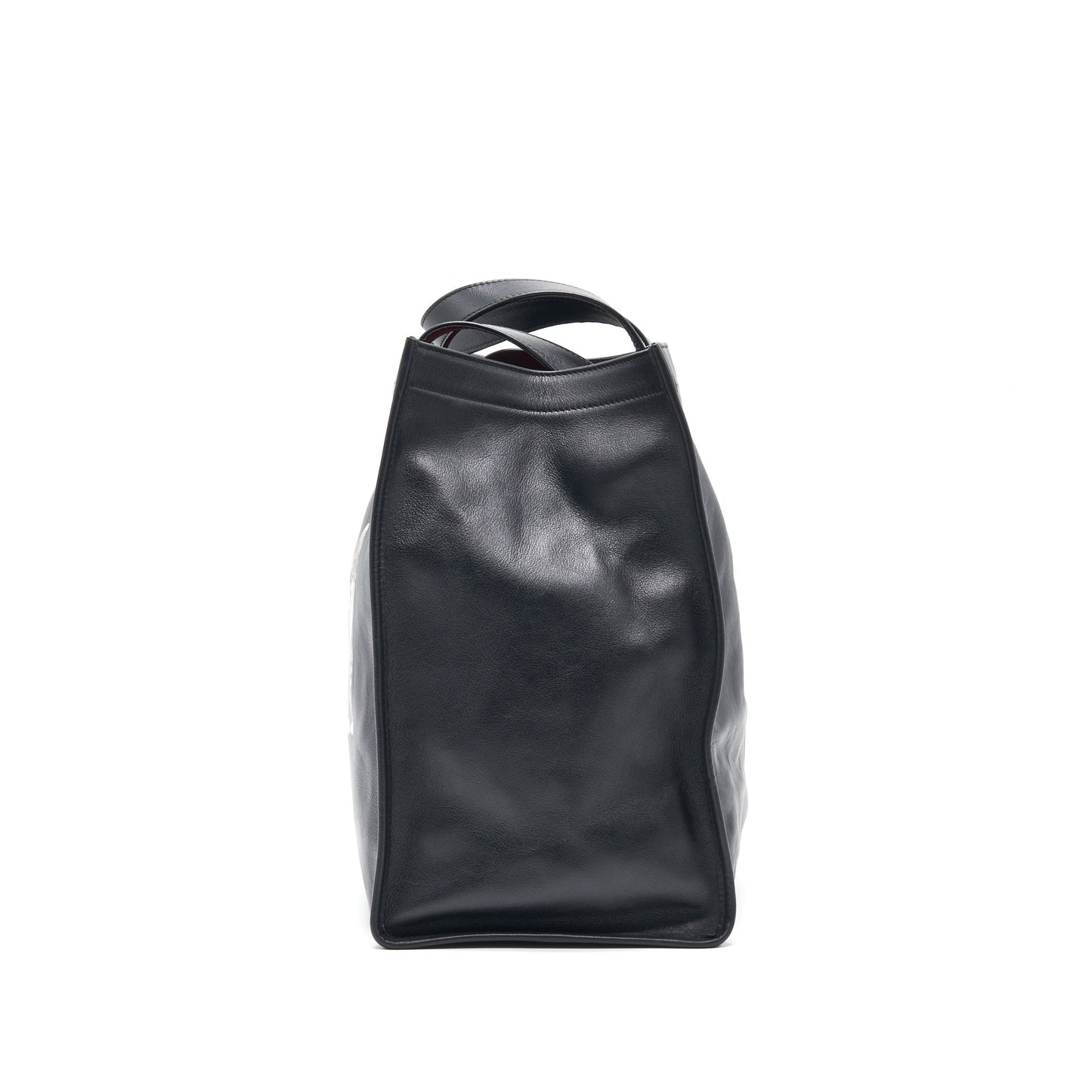 Balenciaga Kitten Print Leather Tote Bag
