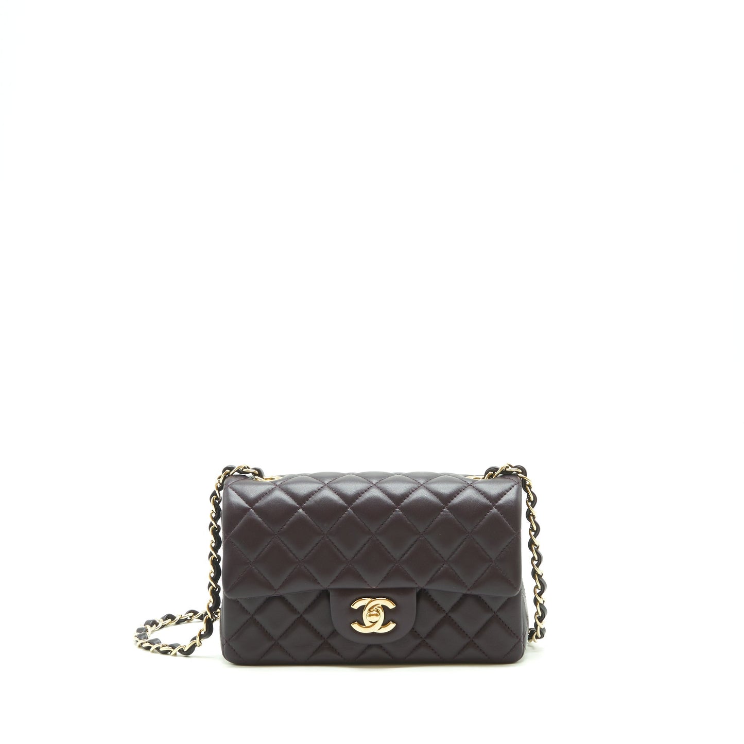 Chanel Mini rectangular Flap Bag lambskin 16B Dark Purple L