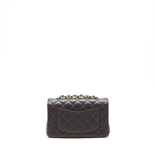 Chanel Mini rectangular Flap Bag lambskin 16B Dark Purple L