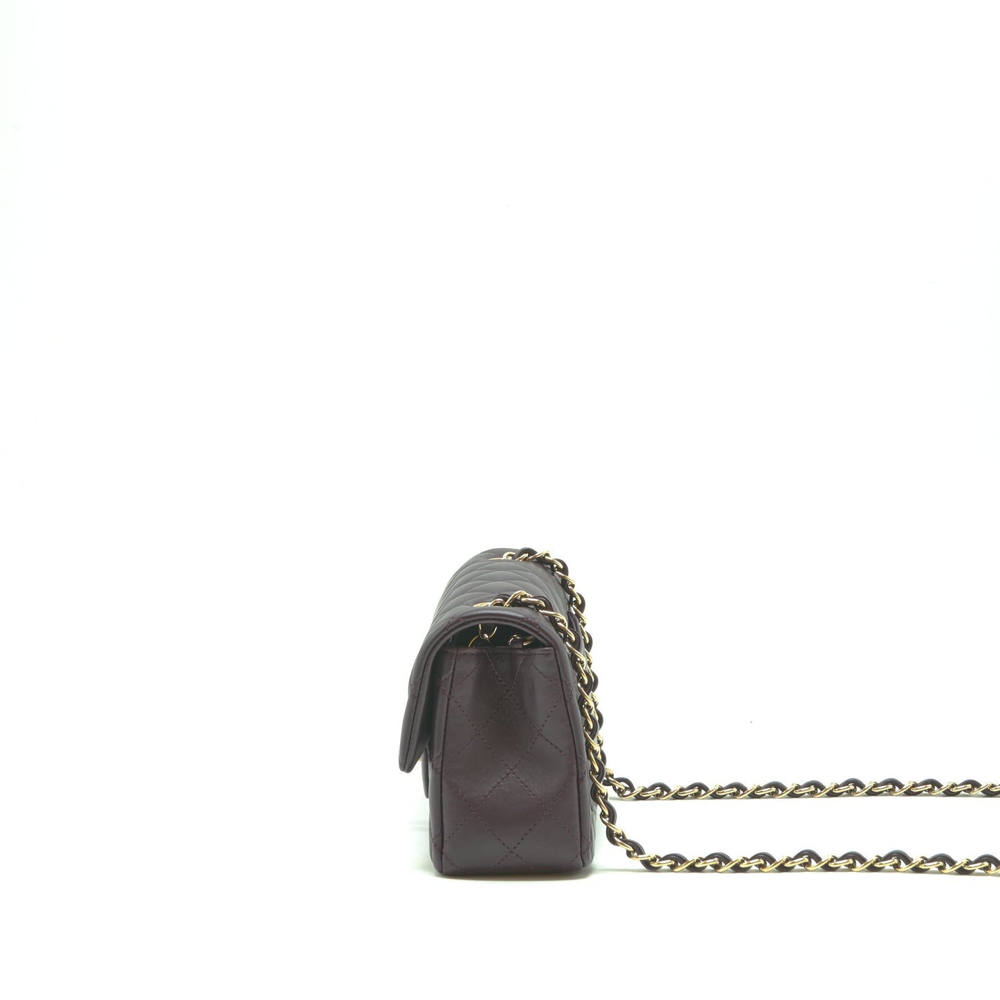 Chanel Mini rectangular Flap Bag lambskin 16B Dark Purple L