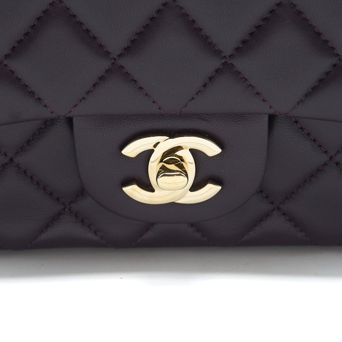 Chanel Mini rectangular Flap Bag lambskin 16B Dark Purple L