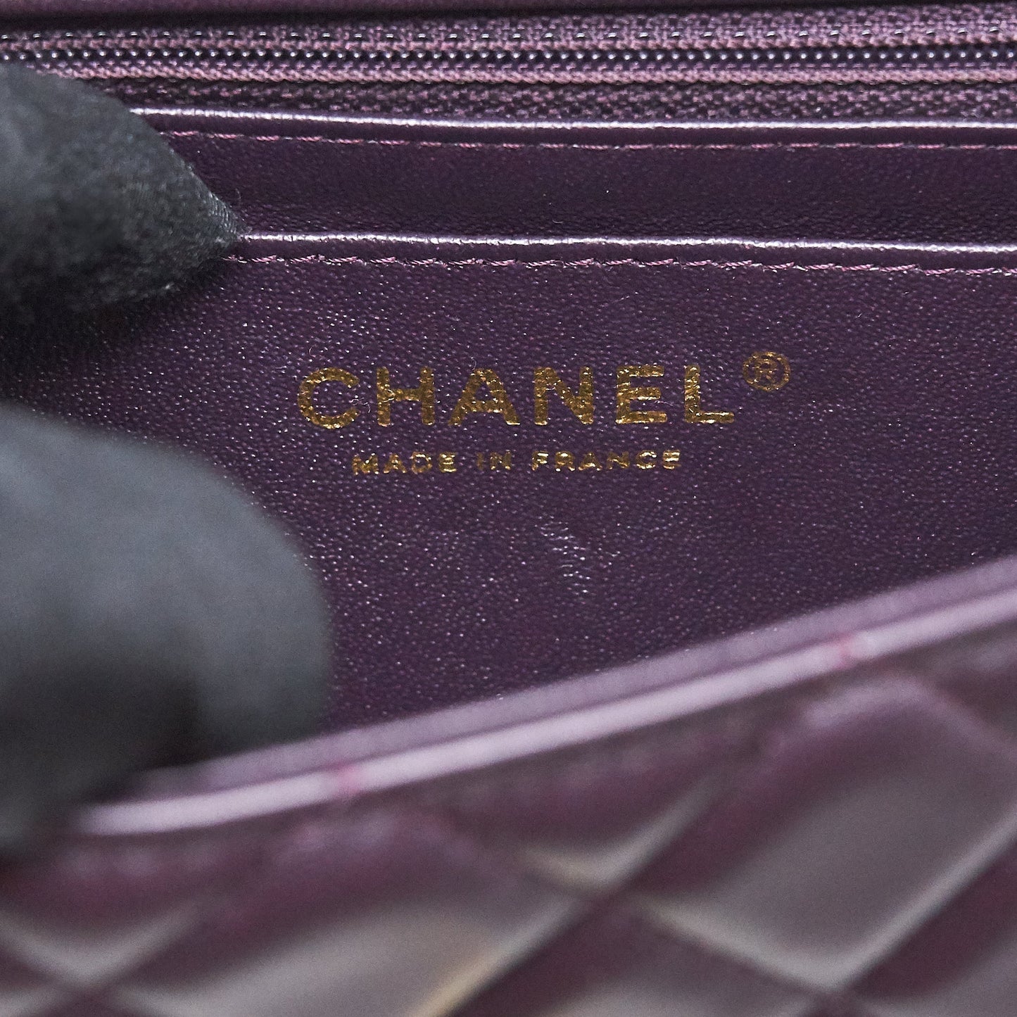 Chanel Mini rectangular Flap Bag lambskin 16B Dark Purple L
