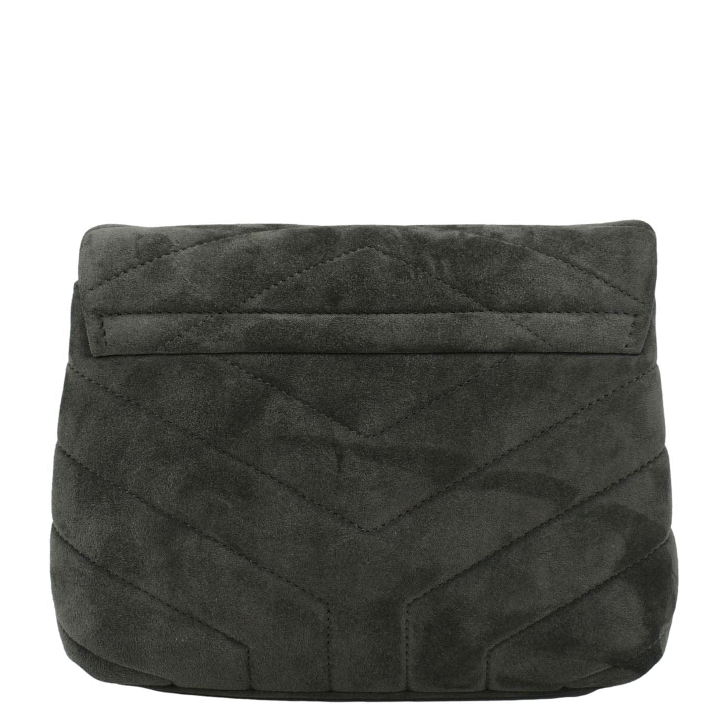 YVES SAINT LAURENT Loulou Toy Suede Crossbody Bag Gray