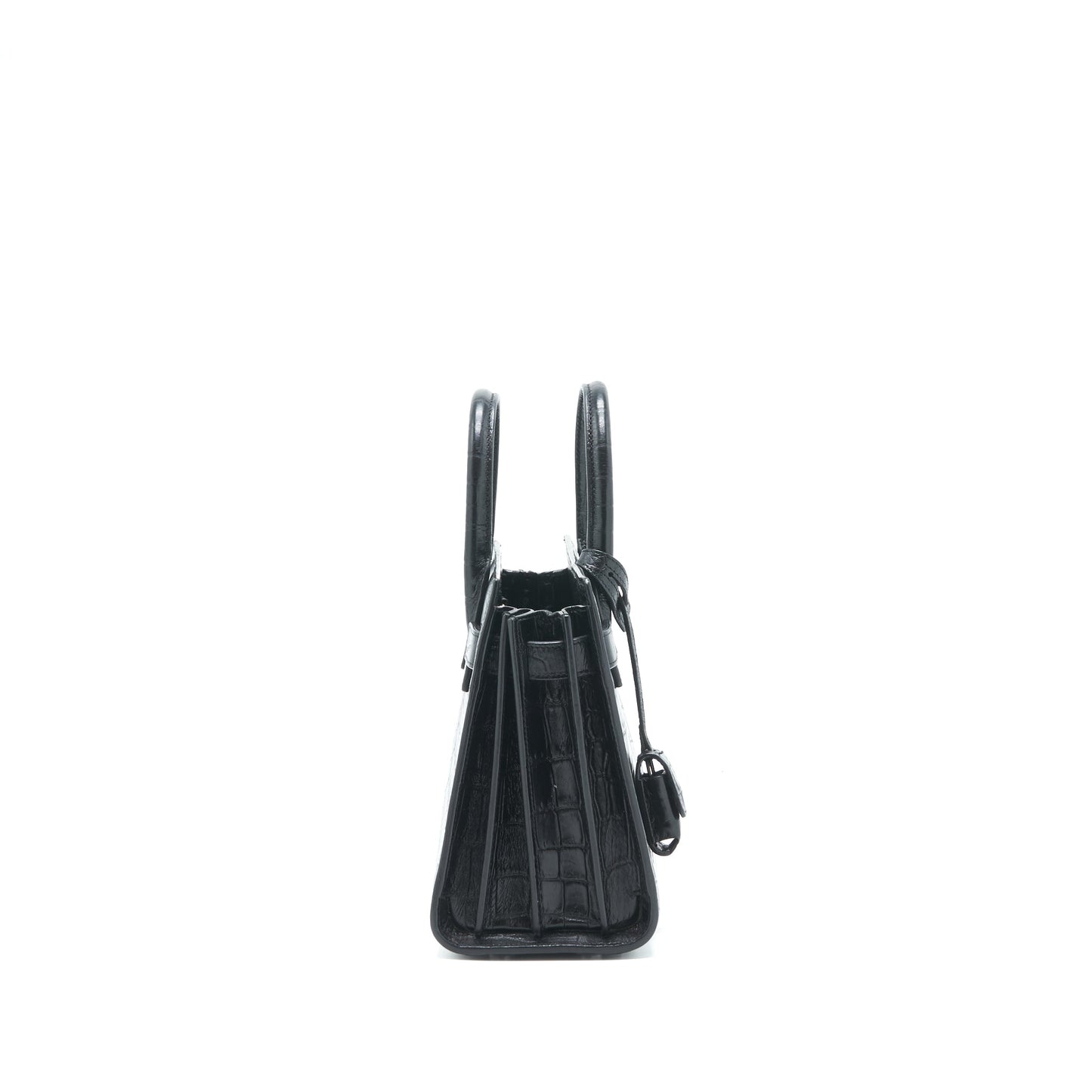 Saint Laurent/ Sac de Jour nano Crocodile-Embossed Black