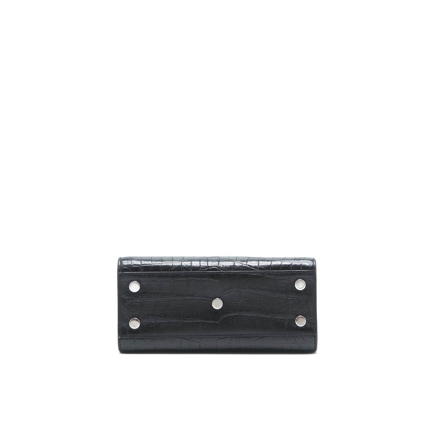 Saint Laurent/ Sac de Jour nano Crocodile-Embossed Black