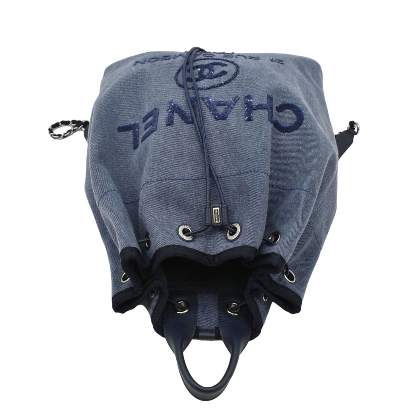 Chanel Deauville Large Backpack Blue