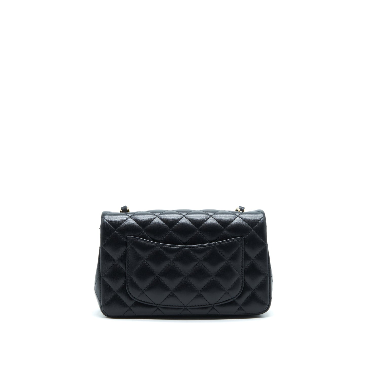 Chanel Mini Rectangular Flap Bag Lambskin Black L(Microchip?
