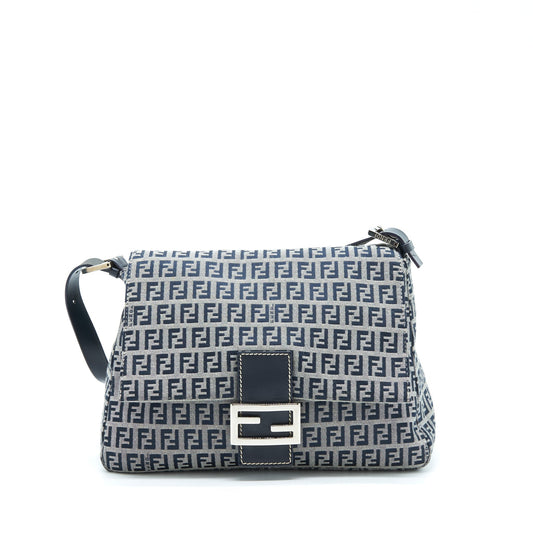 Fendi   Baguette Should Purse Fabric Black/Grey