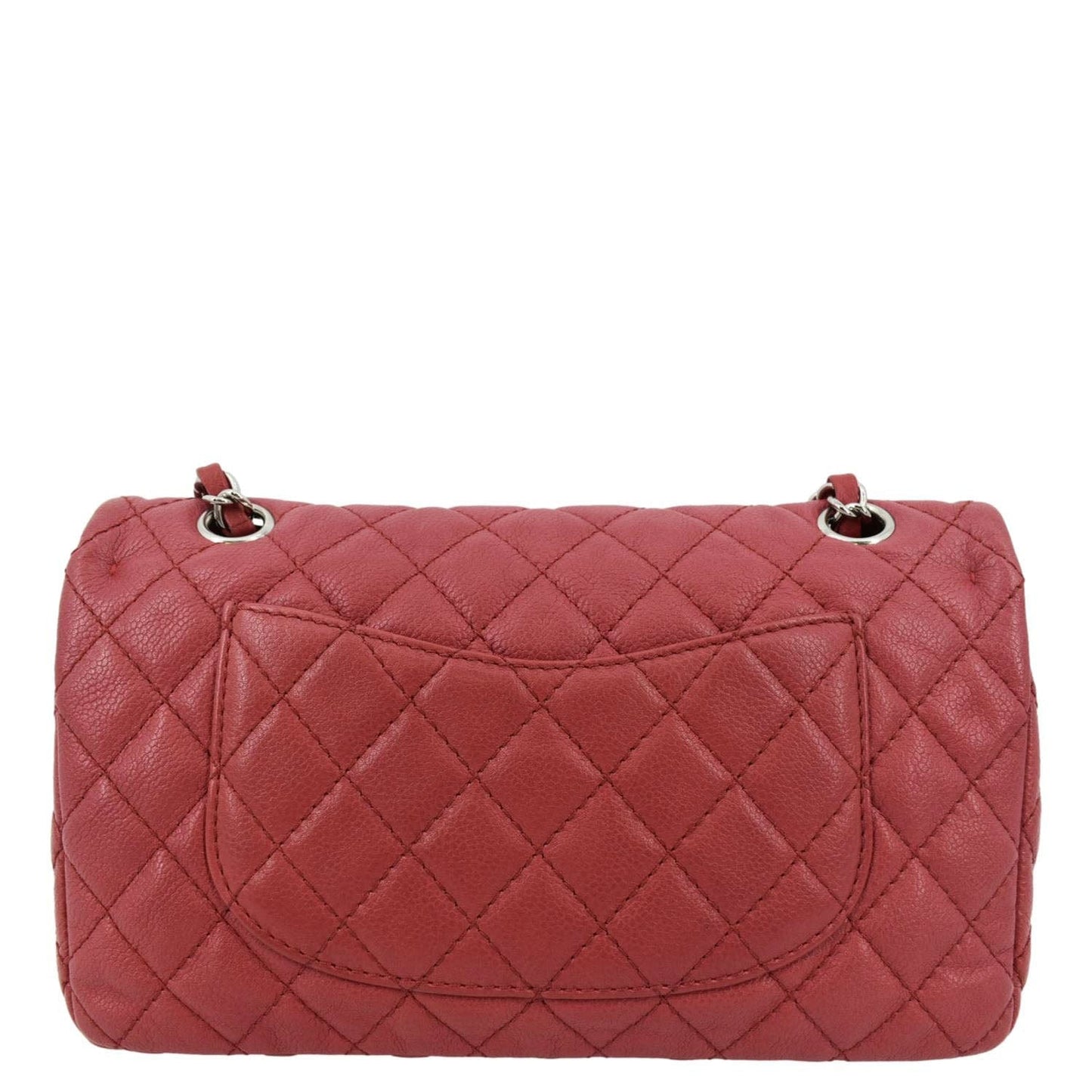 Chanel Classic Medium Double Flap Quilted Caviar Leather Shoulder Bag Red