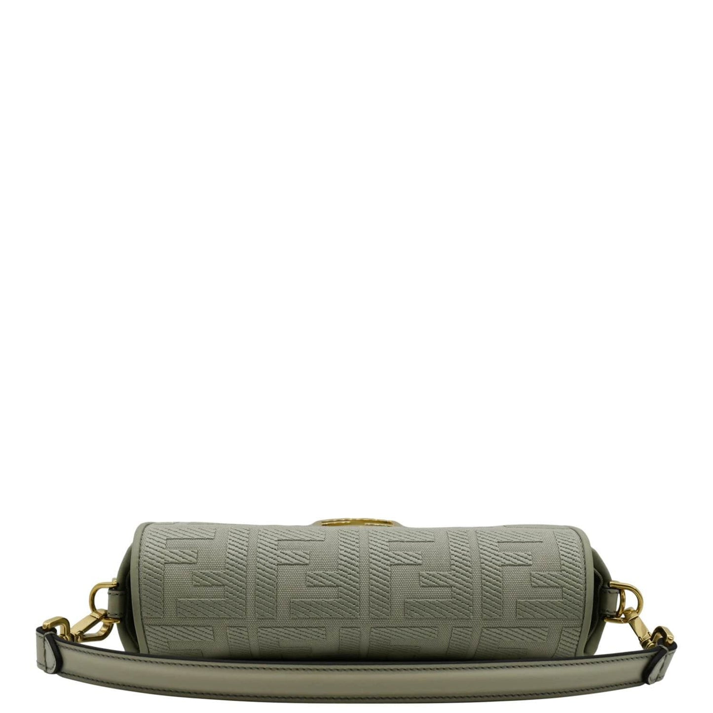 FENDI Baguette FF Canvas Chain Shoulder Bag Mint Green