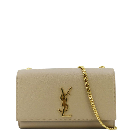YVES SAINT LAURENT Kate Leather Chain Crossbody Bag Cream