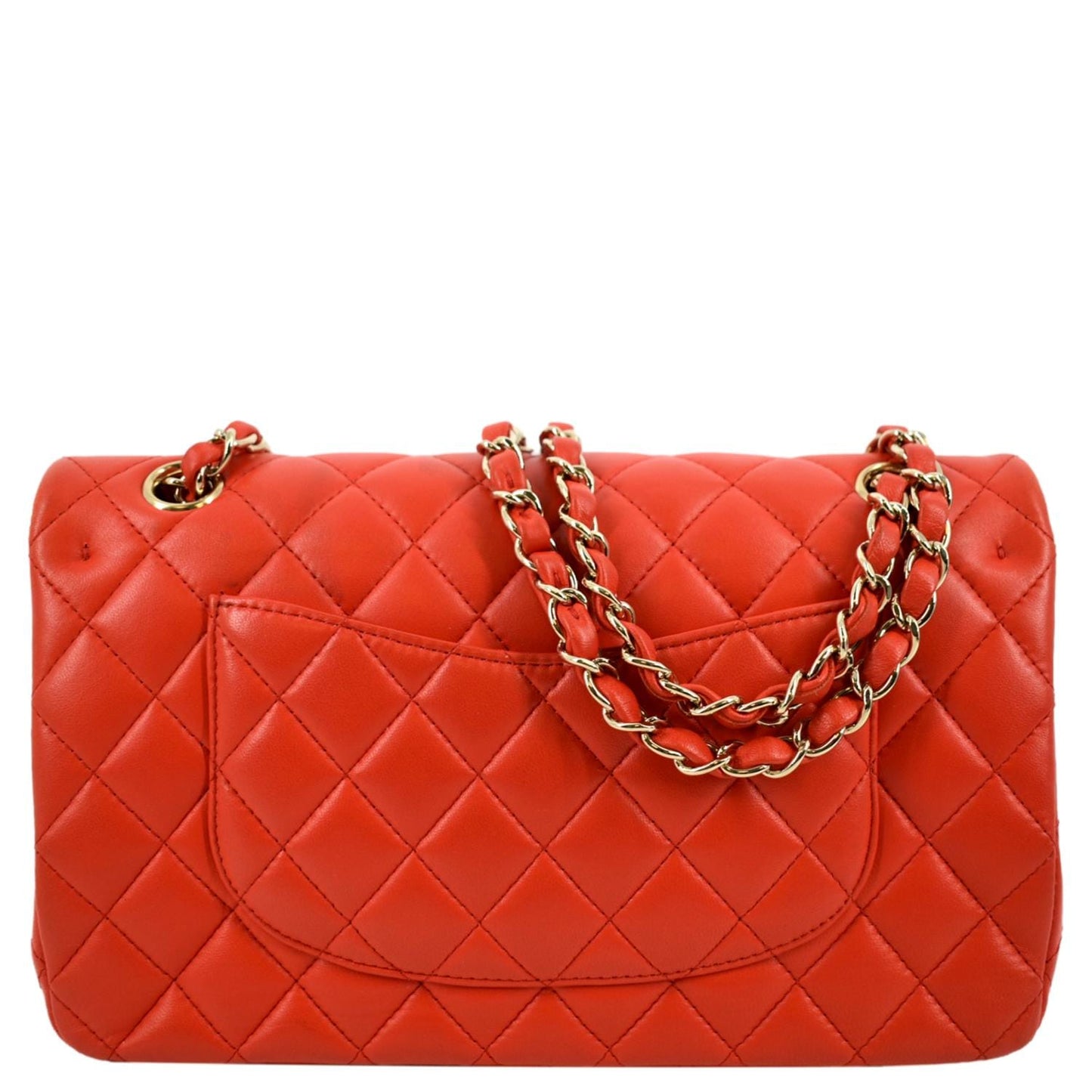 Chanel Classic Double Flap Medium Leather Shoulder Bag Red