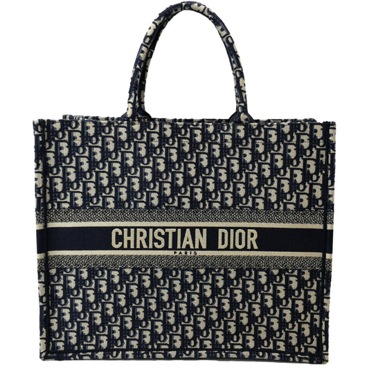 CHRISTIAN DIOR Large Book Oblique Embroidered Canvas Tote Bag Multicolor - Hot Deals