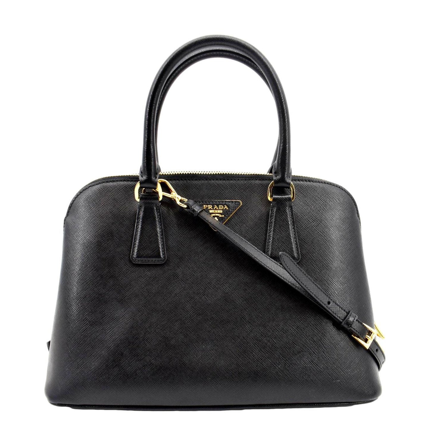 PRADA Lux Medium Promenade Saffiano Leather Shoulder Bag Nero