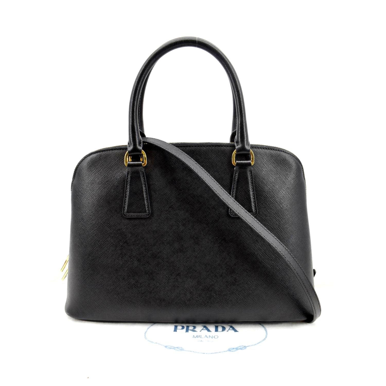 PRADA Lux Medium Promenade Saffiano Leather Shoulder Bag Nero