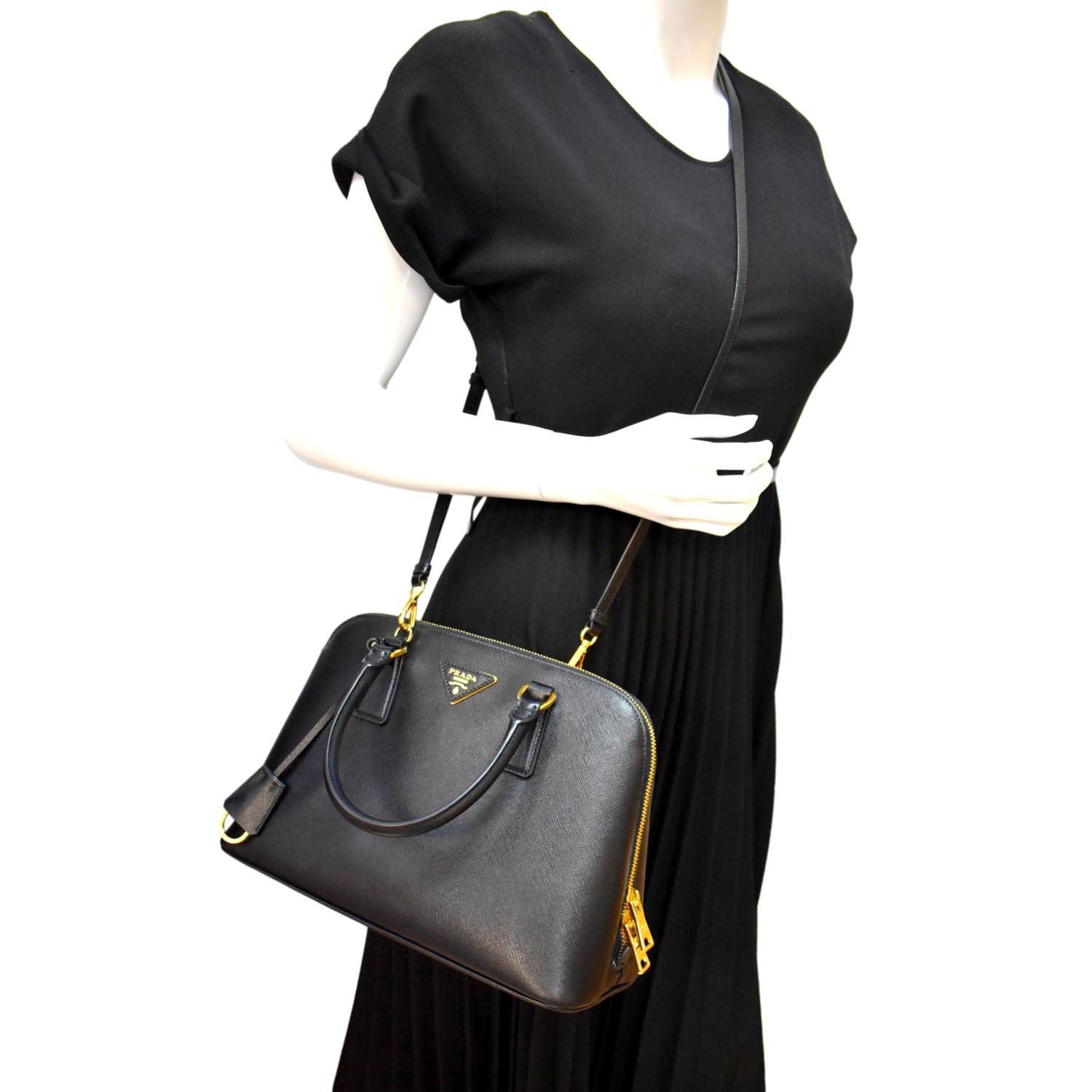 PRADA Lux Medium Promenade Saffiano Leather Shoulder Bag Nero
