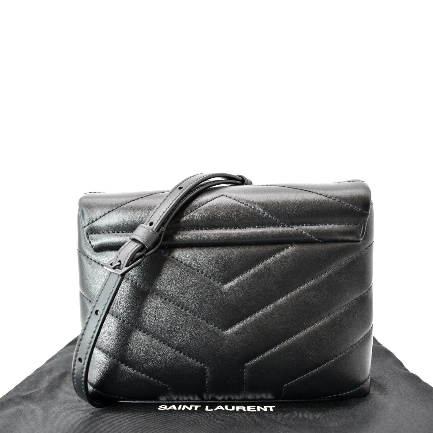 YVES SAINT LAURENT Loulou Toy Matelasse Leather Crossbody Bag Black