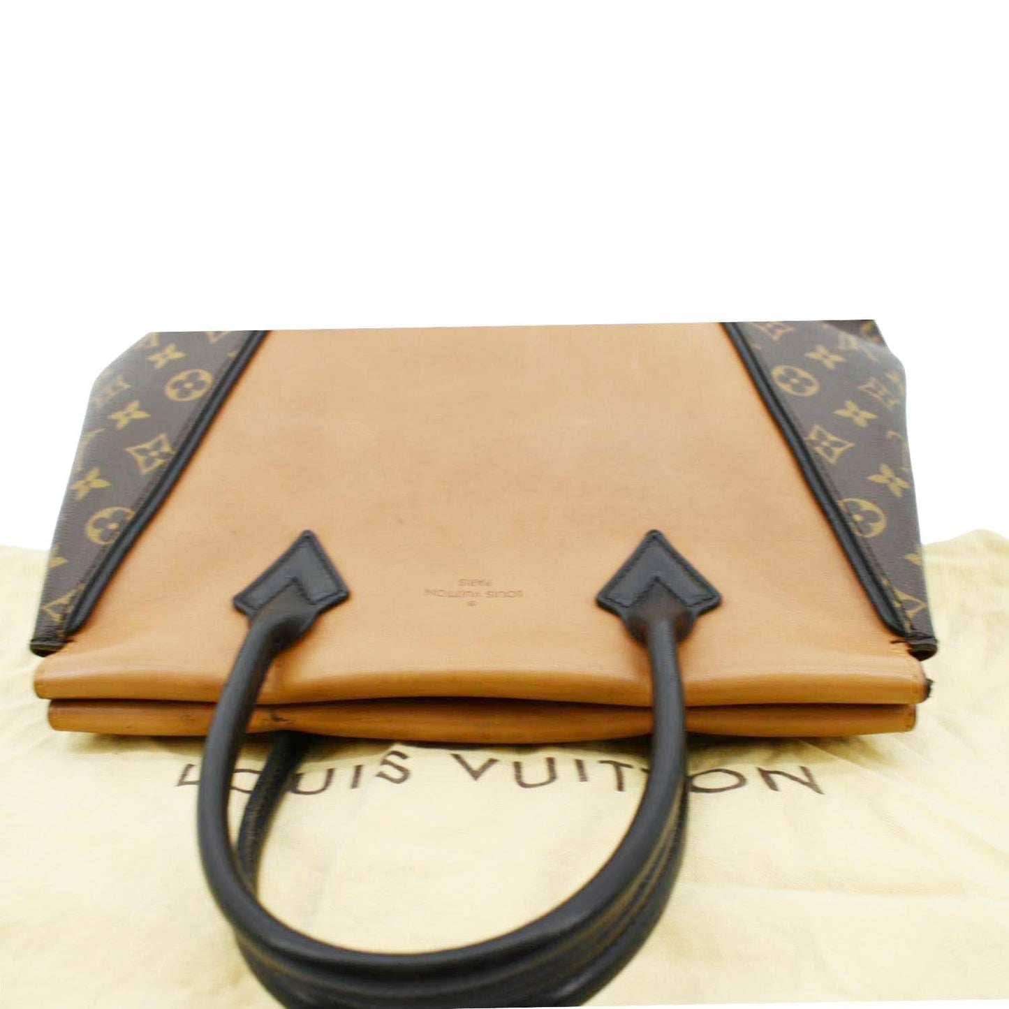 Louis Vuitton W PM Monogram Cuir Orfevre Tote Bag Safran