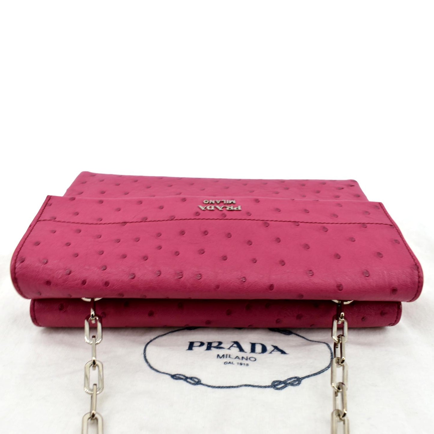 PRADA Leather Chain Shoulder Bag Pink