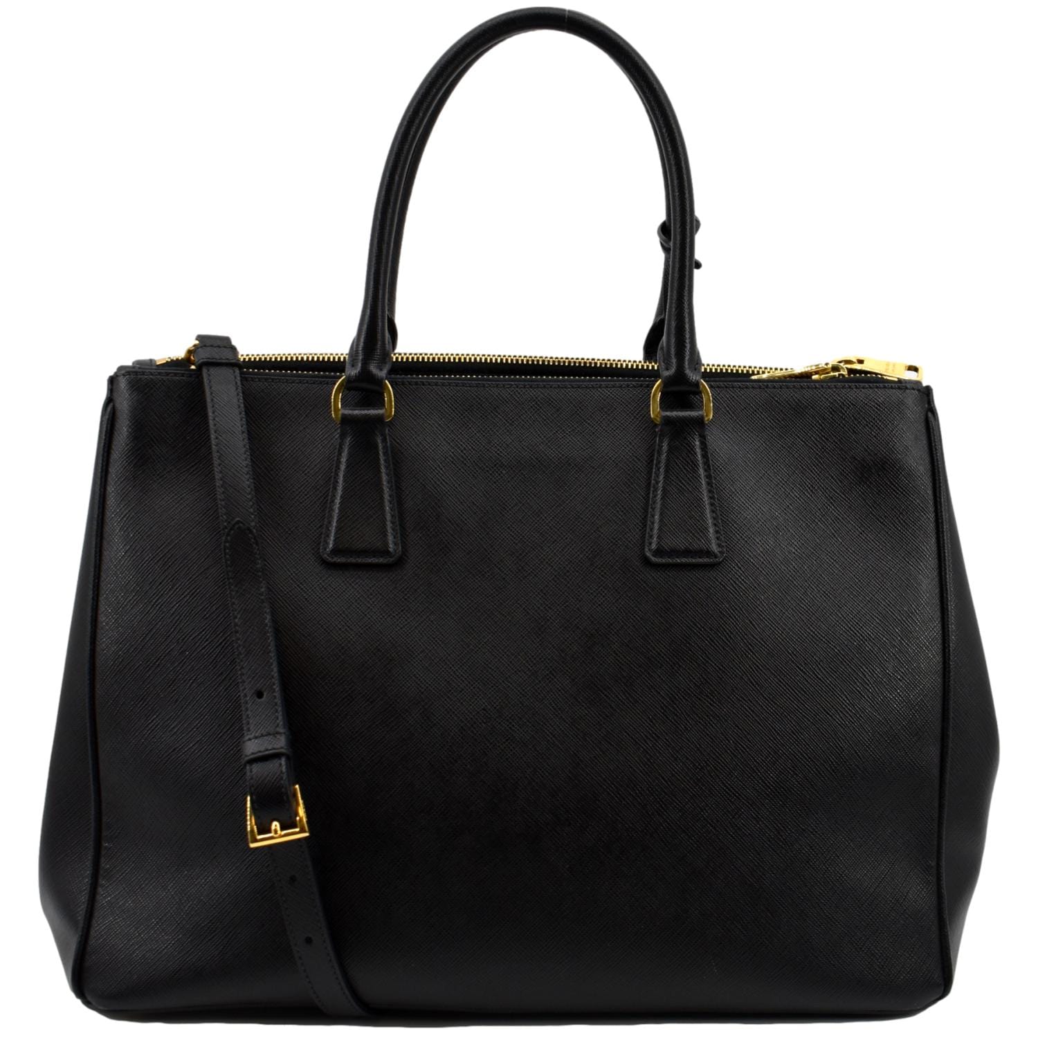 PRADA Galleria Large Saffiano Leather Tote Shoulder Bag Black