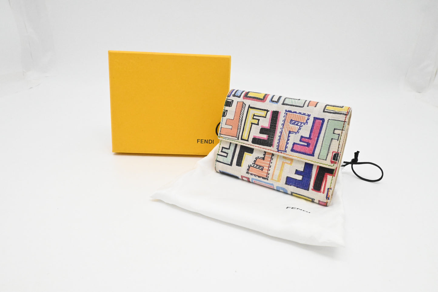Fendi Compact Wallet in Mutlicolor FF Canvas