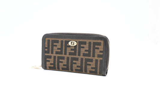 Fendi Long Zippy Wallet in Zucca Canvas