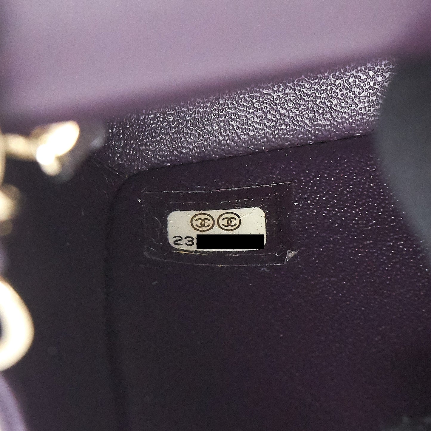 Chanel Mini rectangular Flap Bag lambskin 16B Dark Purple L