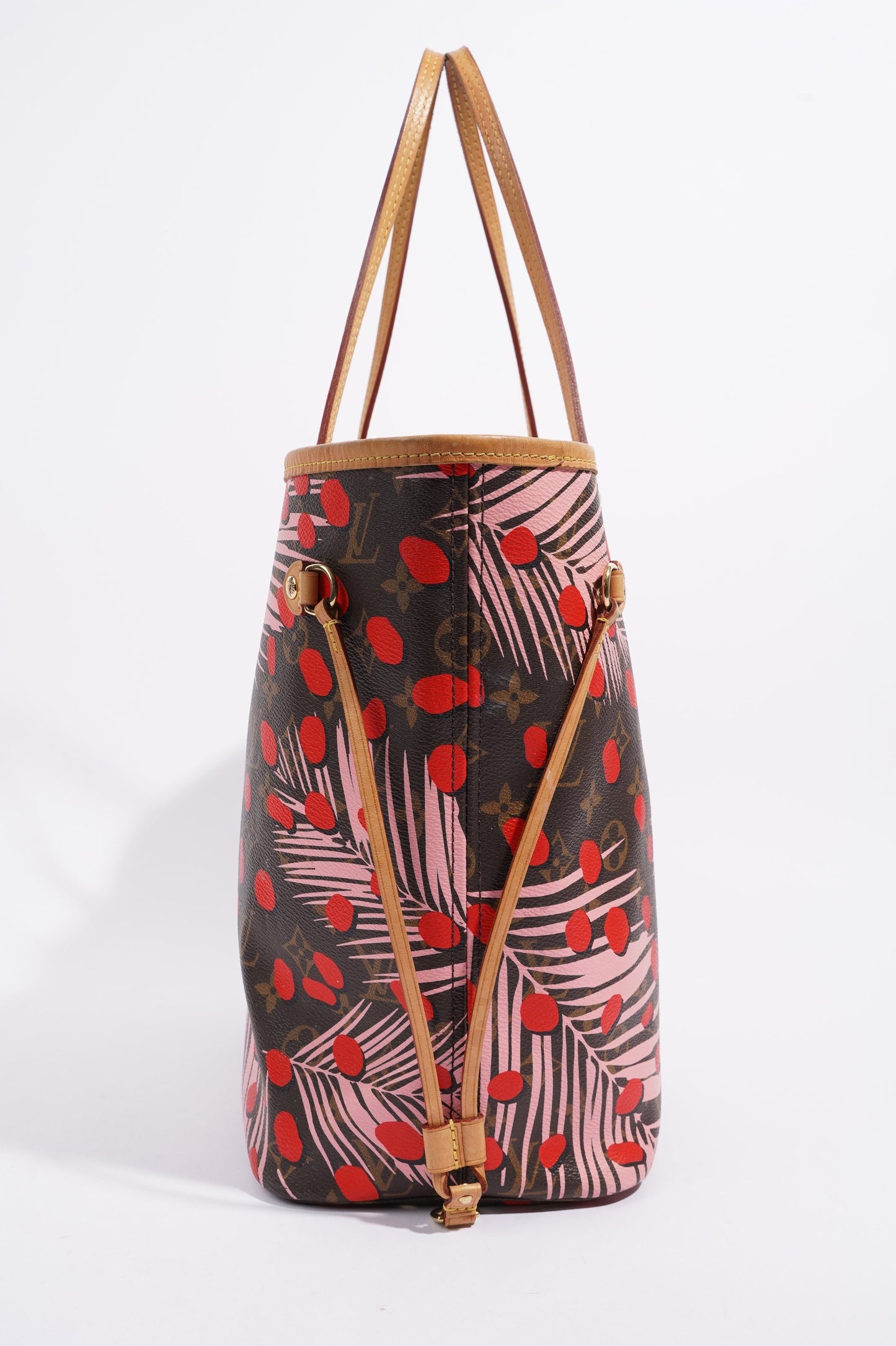 Louis Vuitton Limited Edition Sugar Pink Poppy Monogram Jungle Neverfull Monogram / Pink / Red Coated Canvas MM Tote