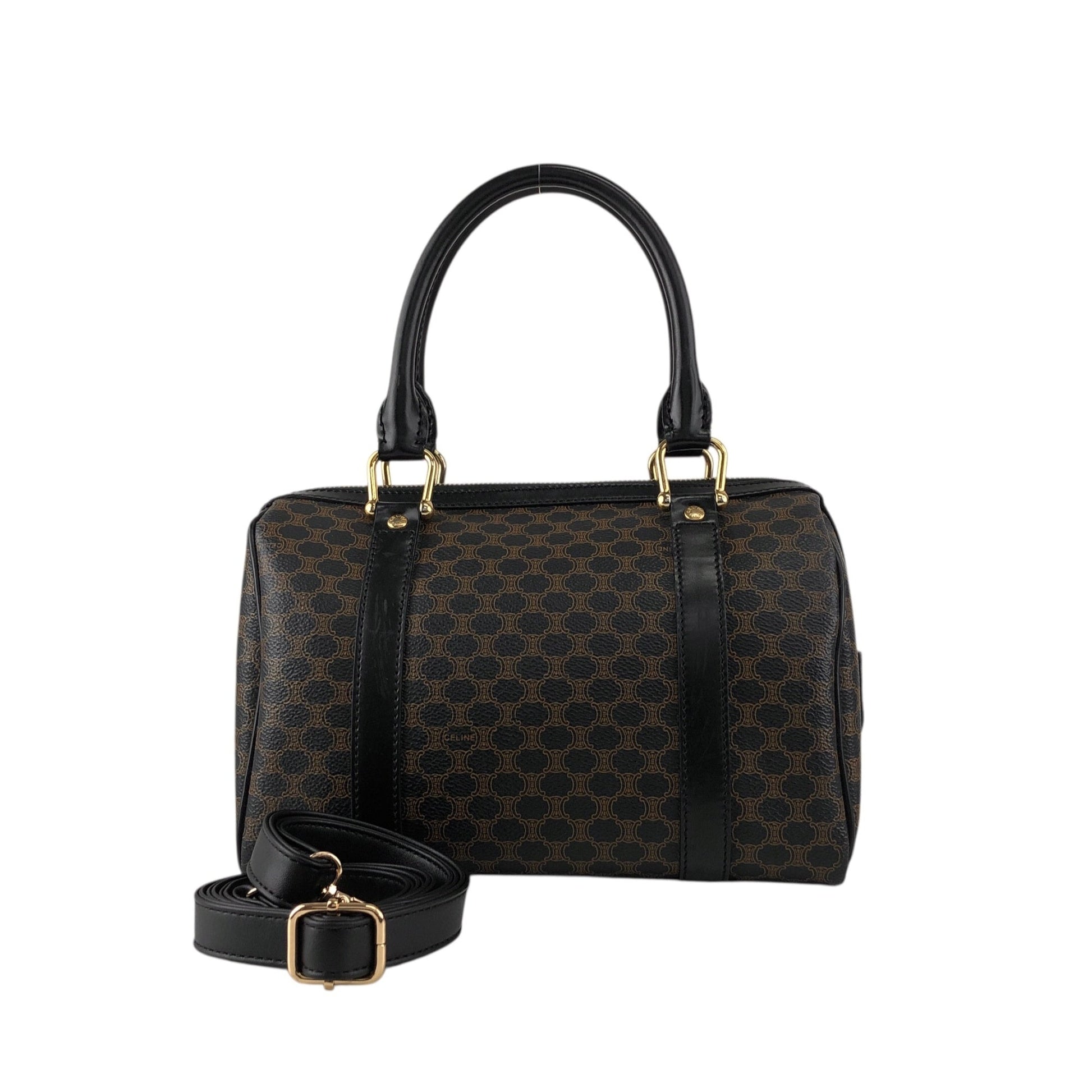 CELINE Macadam Two-way Small Boston bag Shoulder bag Black 5umhds