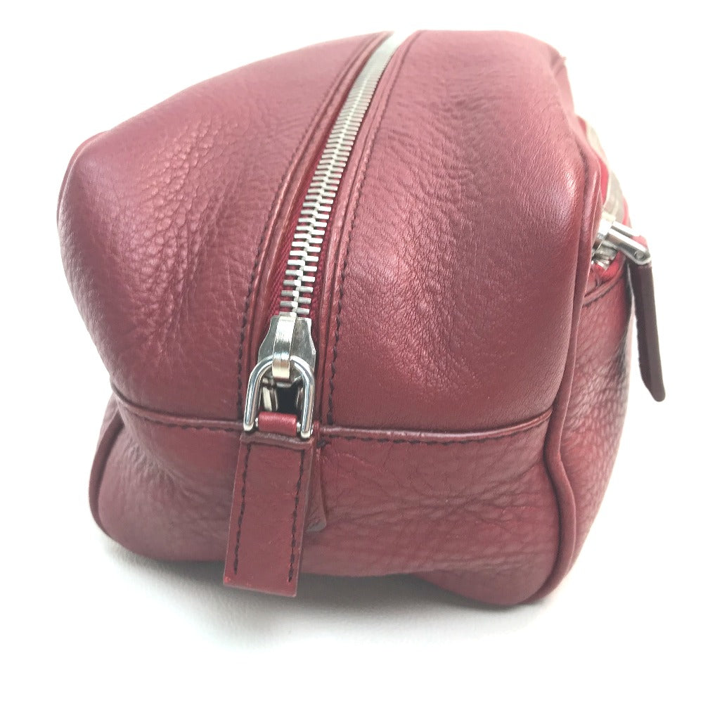 PRADA Pouch leather Red Triangle With logo Women