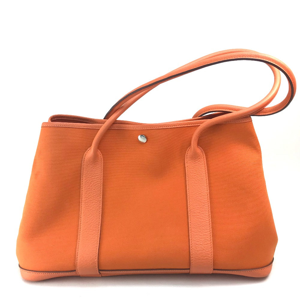 HERMES Tote Bag Towar Office / Leather Orange Garden party PM