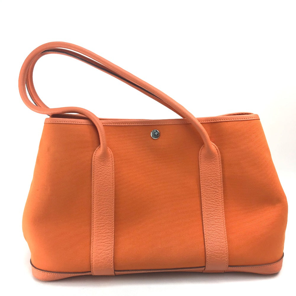 HERMES Tote Bag Towar Office / Leather Orange Garden party PM