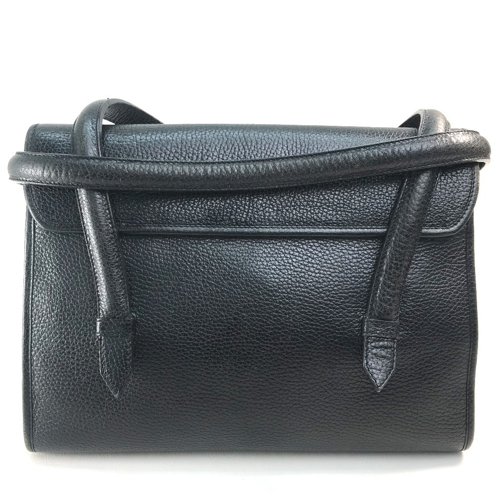 CELINE Handbag leather Black x Gold Metal Chain lock Women Secondhand