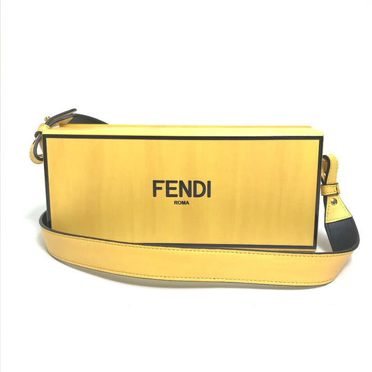 FENDI Shoulder Bag 7VA520 leather Yellow / black logo