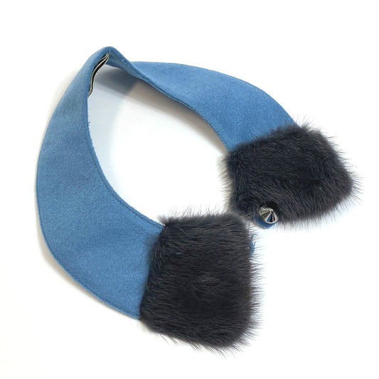 FENDI Other fashion goods cashmere Blue x gray False collar Attached color Women
