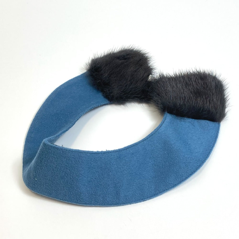 FENDI Other fashion goods cashmere Blue x gray False collar Attached color Women