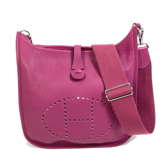 HERMES Shoulder Bag Taurillon Clemence Purple type Evelyn3 PM Troyes Women