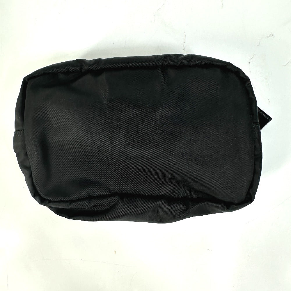 PRADA Pouch Nylon black Triangle logo plate Women